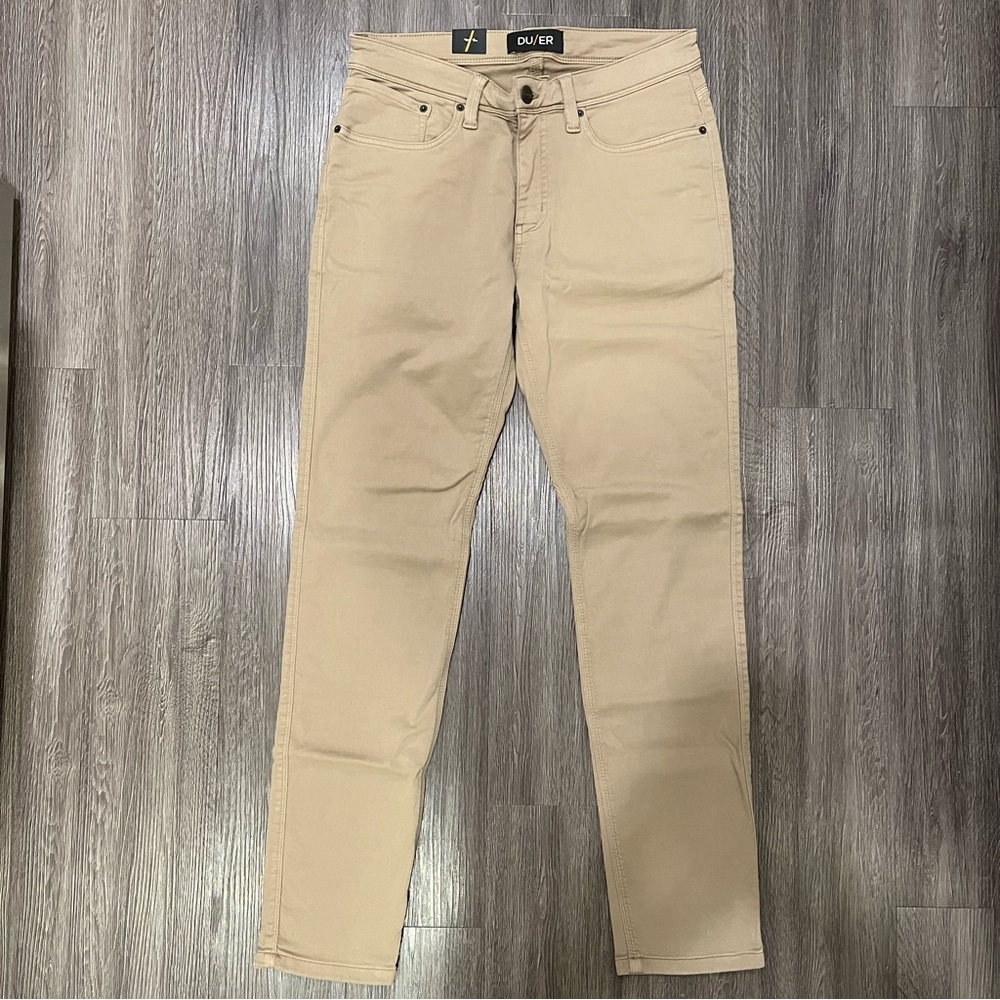 NEW DU/ER Men’s No Sweat N2X Slim Fit Pants - Desert Khaki 32x32